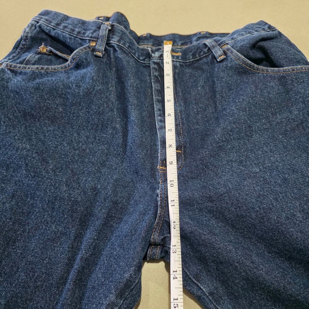 Wrangler Mens Regular Fit Jeans Dark Wash‎ Indigo 100% Cotton 40x30 96501MR - Picture 6 of 9